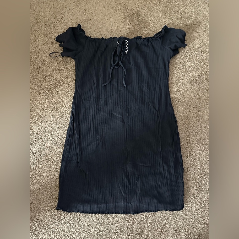 SHEIN Black Off The Shoulder Mini Dress